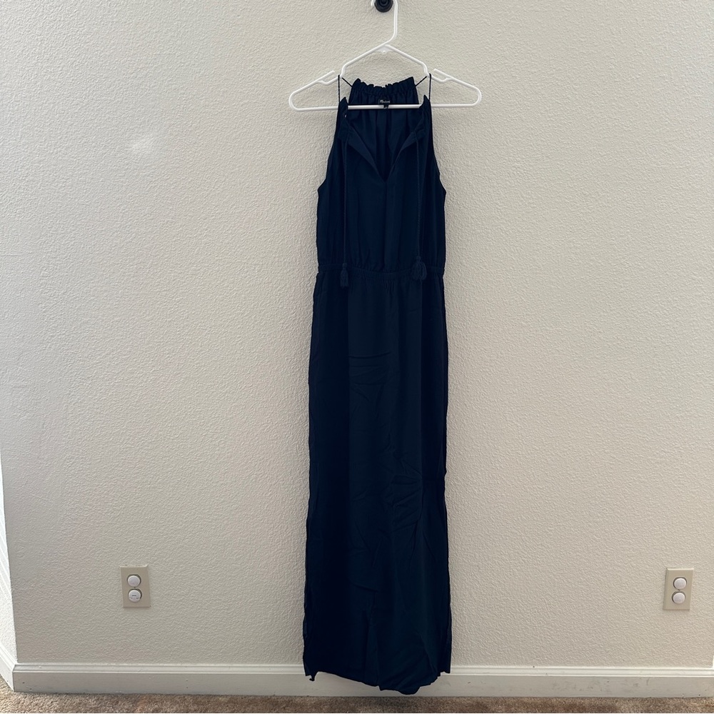 Madewell Navy Blue Tassel Front Maxi Dress Wedding Guest Party‎ Size 2 - Picture 2 of 7